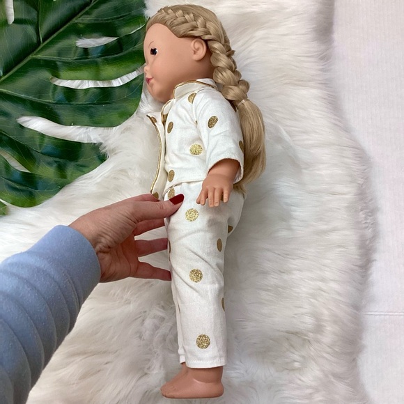 Pottery Barn Kids Unicorn Götz Doll w/Pajamas Blonde Hair Blue Eyes 18” Doll - Picture 9 of 14